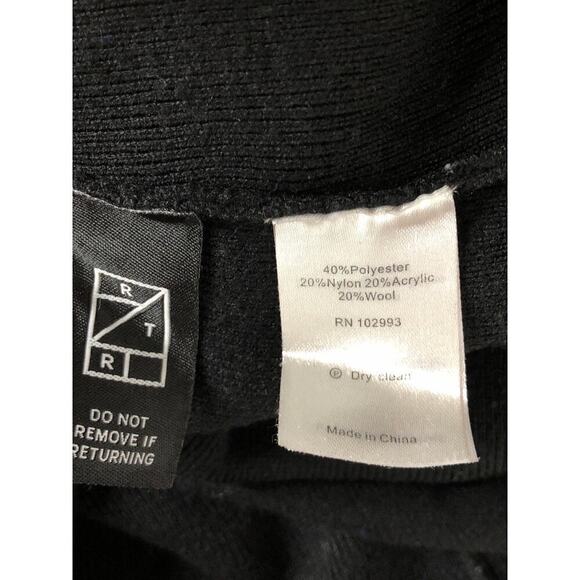 Esteban Cortazar Dress Sheer Lattice Sleeve Knit Turtleneck Sheath Mini Black XL - Picture 10 of 12